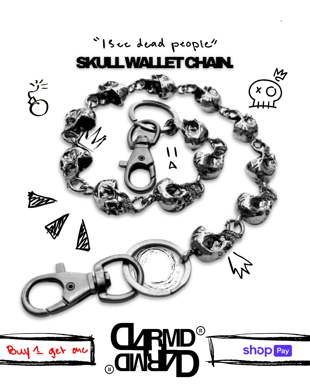 D4RMD - SKULL CHAIN featuring a unique skull design, perfect for stylish and edgy accessories.